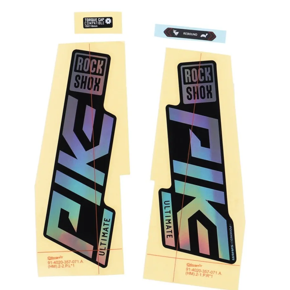 Stickers < RockShox Decal Kit for 27.5/29" Pike Ultimate - gloss rainbow foil for high gloss black (2021)