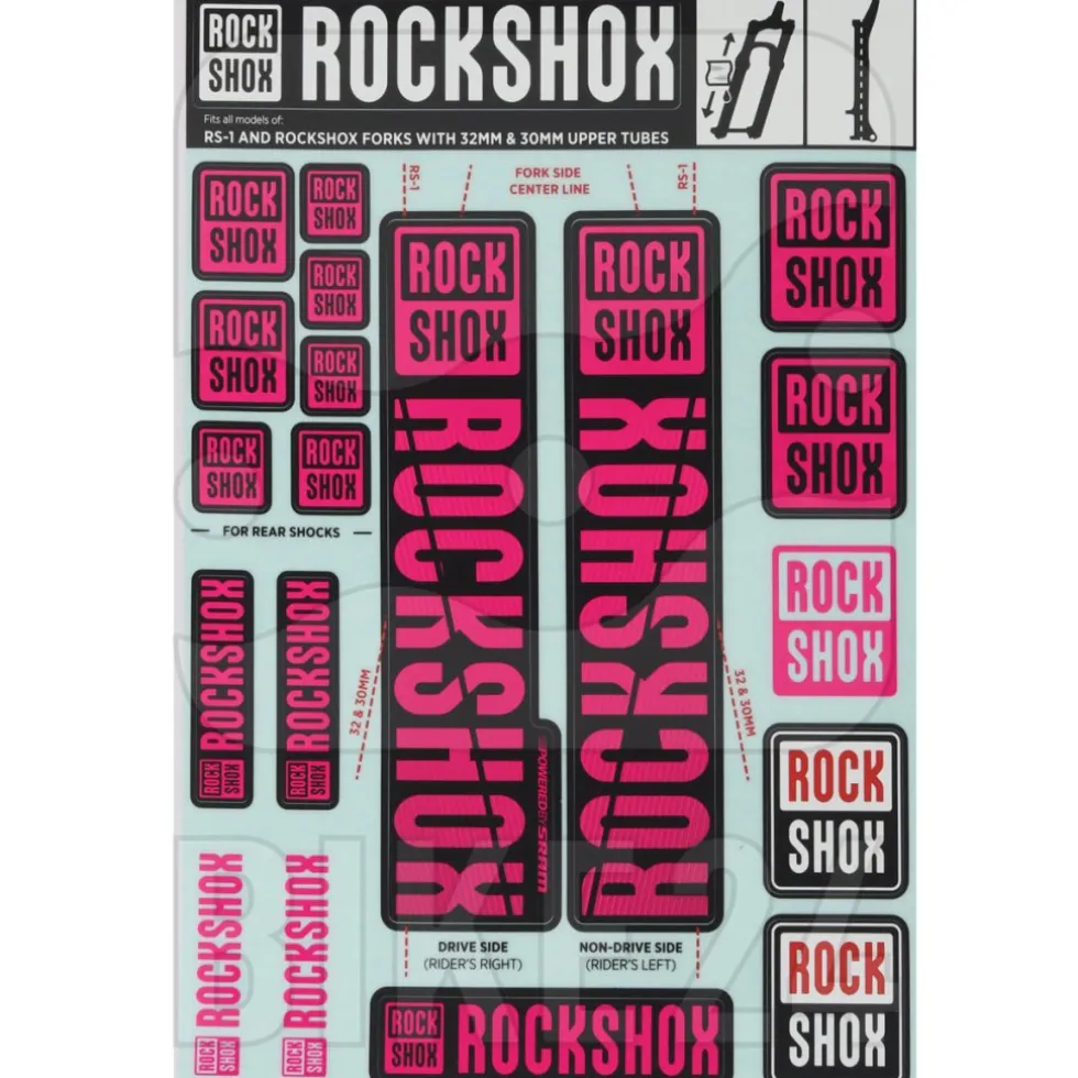 RockShox Decal Kit 30/32mm Stanchions - SID/Reba/Revelation (pre MY 2018)/Sektor /Recon/XC32/30 Gold/30 Silver/XC30