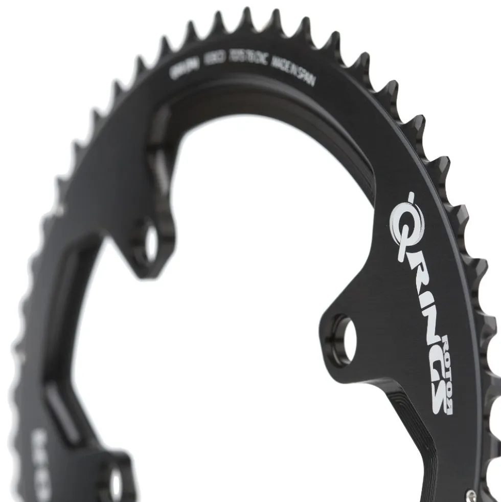 Rotor Q-Rings ALDHU 3D+ Outer Road Chainring - BCD 110x4 - oval - black