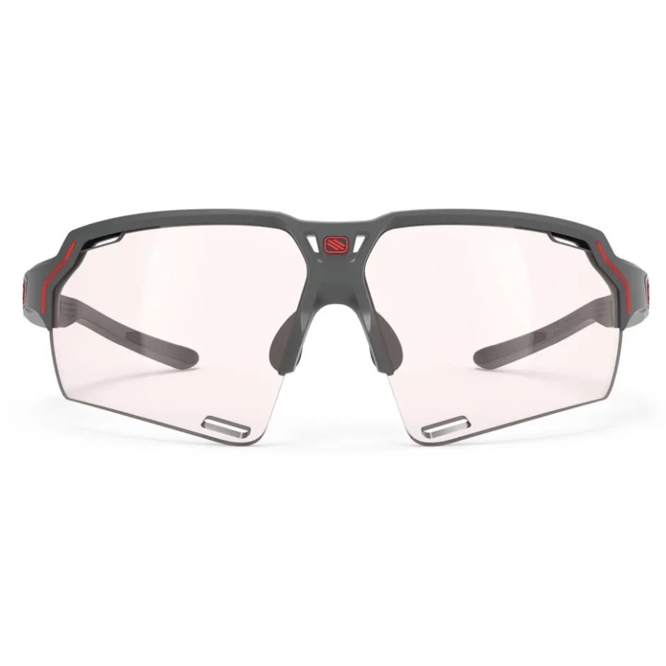Racefietsbrillen < Rudy Project Deltabeat Bril - Photochromic Lens - Charcoal Matte/ImpactX 2 Red