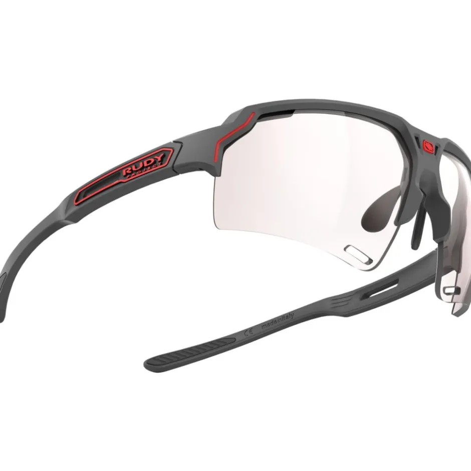 Racefietsbrillen < Rudy Project Deltabeat Bril - Photochromic Lens - Charcoal Matte/ImpactX 2 Red