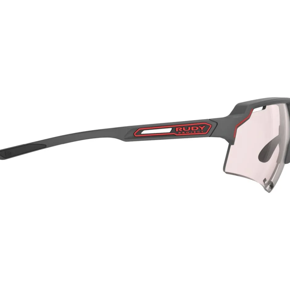 Racefietsbrillen < Rudy Project Deltabeat Bril - Photochromic Lens - Charcoal Matte/ImpactX 2 Red
