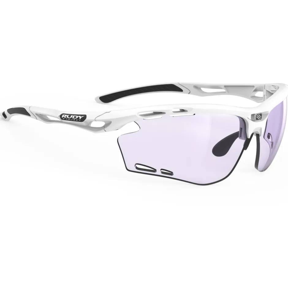 Racefietsbrillen < Rudy Project Propulse Bril - Photochromic Lens - White Gloss/ImpactX 2 Laser Purple