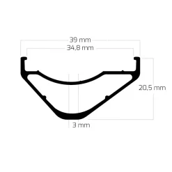 Ryde Edge M 35 OS- 29 Inch Disc Clincher Rim - black