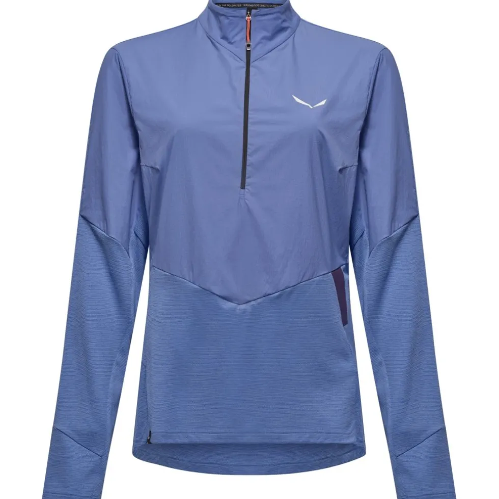 Salewa Pedroc Dry Wind Half Zip Shirt met Lange Mouwen Dames - morning blue 3150