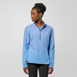 Salewa Pedroc Dry Wind Half Zip Shirt met Lange Mouwen Dames - morning blue 3150