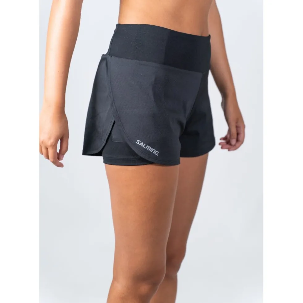 Salming Essential 2 in 1 Short Dames - zwart