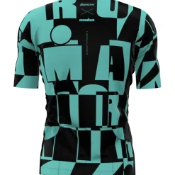 Santini Enigma IRONMAN Triatlon Fietsshirt met Korte Mouwen Heren 4I63SS00ENIGM - acqua AC