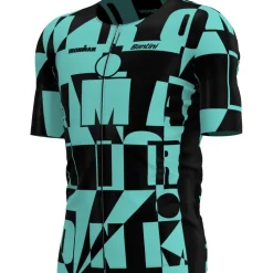 Santini Enigma IRONMAN Triatlon Fietsshirt met Korte Mouwen Heren 4I63SS00ENIGM - acqua AC