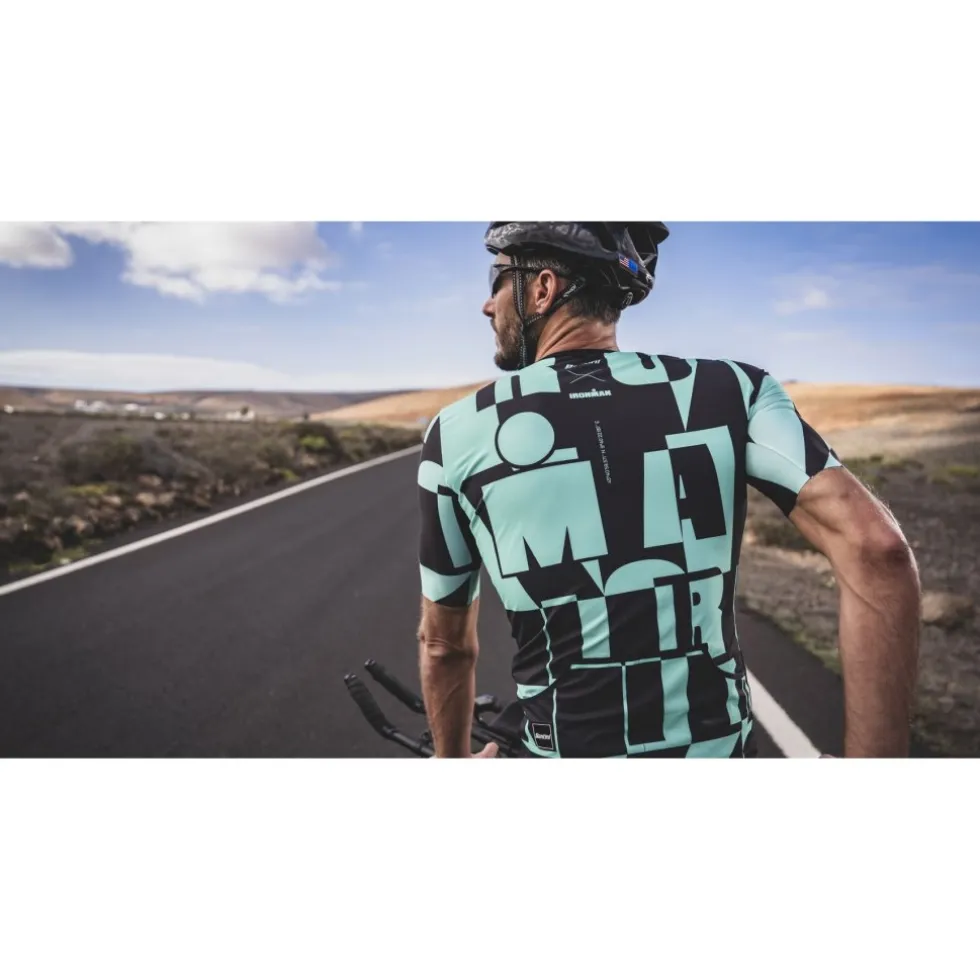 Santini Enigma IRONMAN Triatlon Fietsshirt met Korte Mouwen Heren 4I63SS00ENIGM - acqua AC