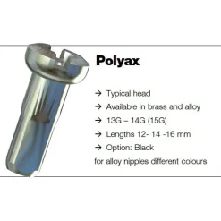 Spaken En Nippels < Sapim Polyax Brass Nipple 2 mm - black