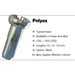 Sapim Polyax Brass Nipple 2 mm - Secure Lock