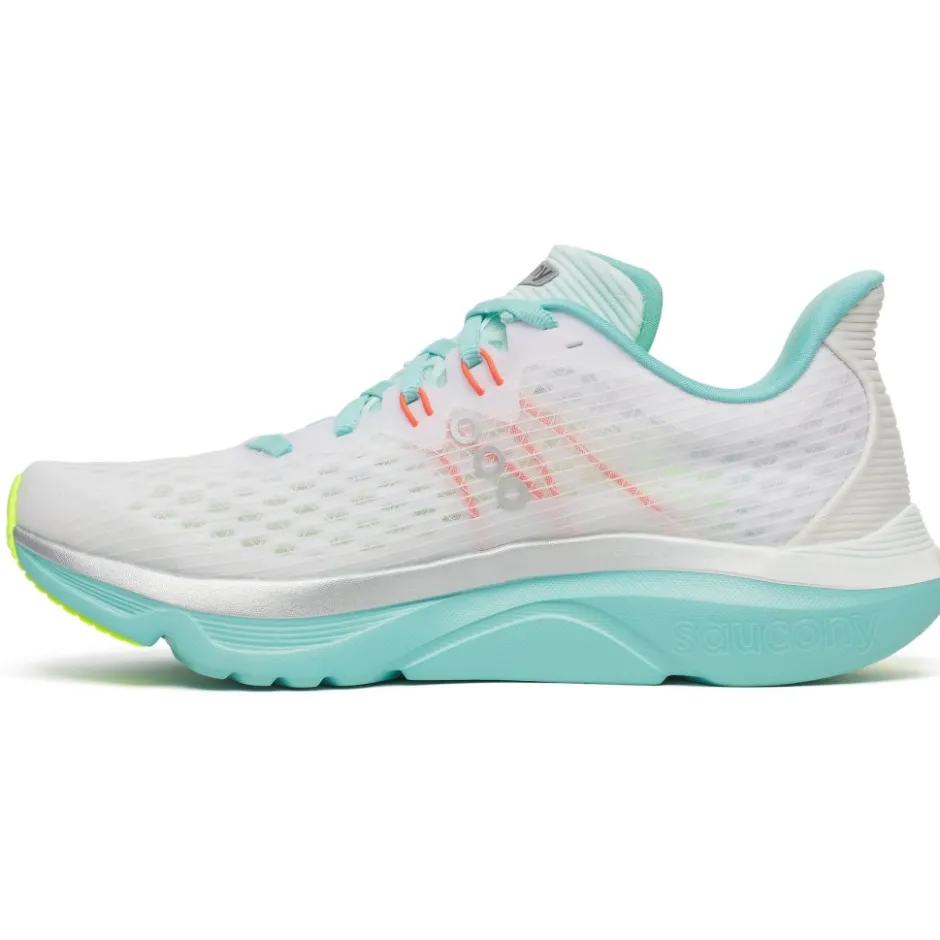 Hardloopschoenen Dames|Schoenen < Saucony Kinvara 16 Hardloopschoenen Dames - white/aqua