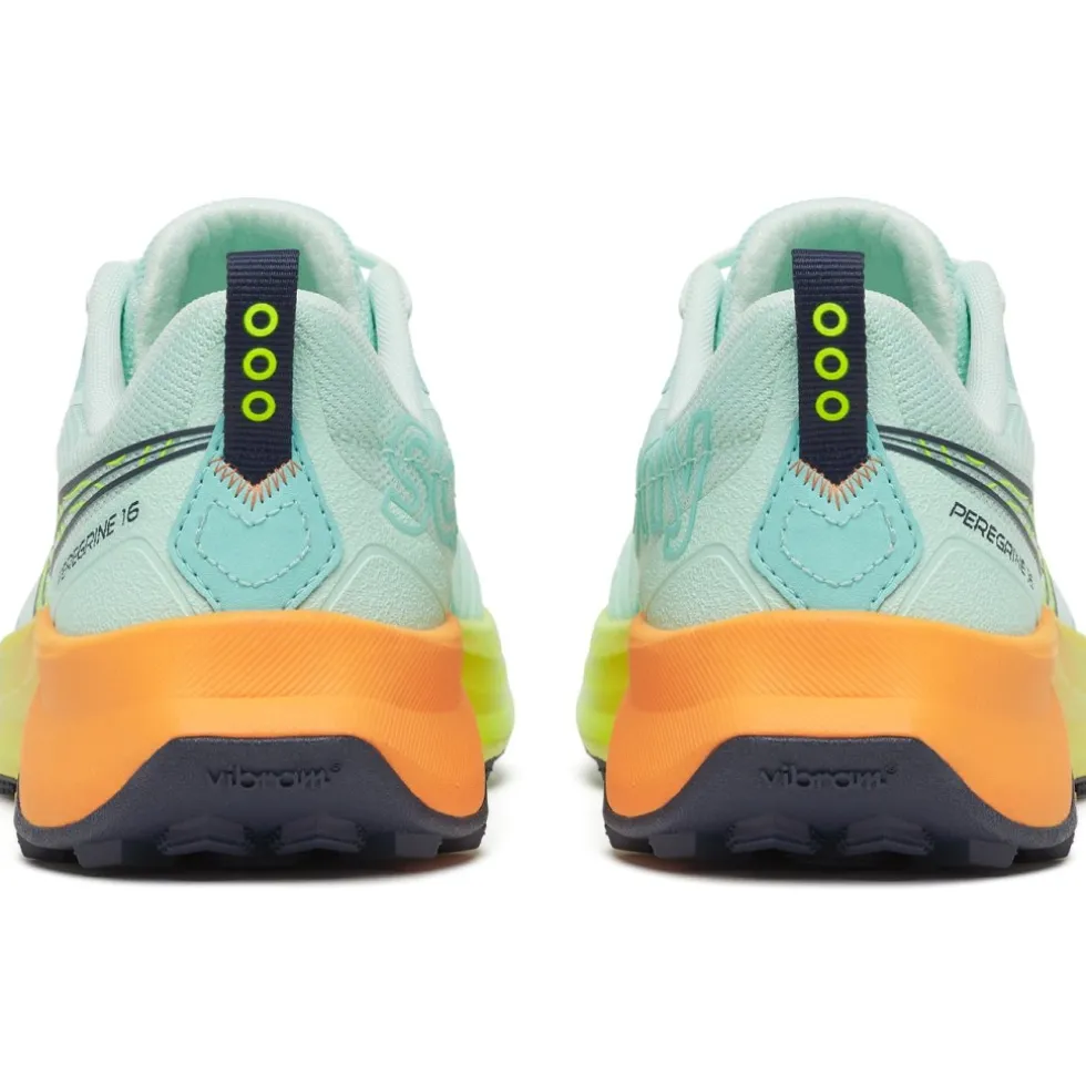 Saucony Peregrine 16 Hardloopschoenen Vrouwen - aqua/citron
