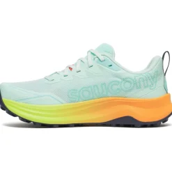 Saucony Peregrine 16 Hardloopschoenen Vrouwen - aqua/citron