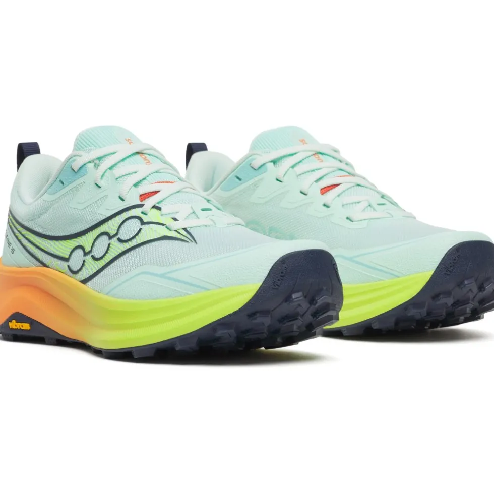 Saucony Peregrine 16 Hardloopschoenen Vrouwen - aqua/citron