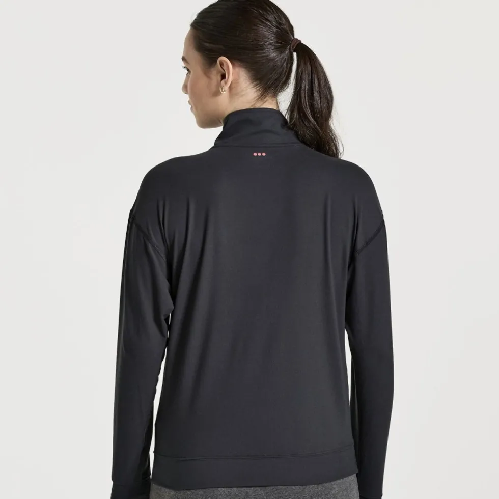 Saucony Sunday 1/4 Zip Shirt met Lange Mouwen Dames - zwart