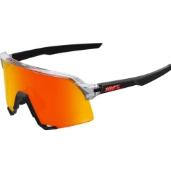 100% S3 Bril - Polished Translucent Grey Matte Black/HiPER Red Mirror