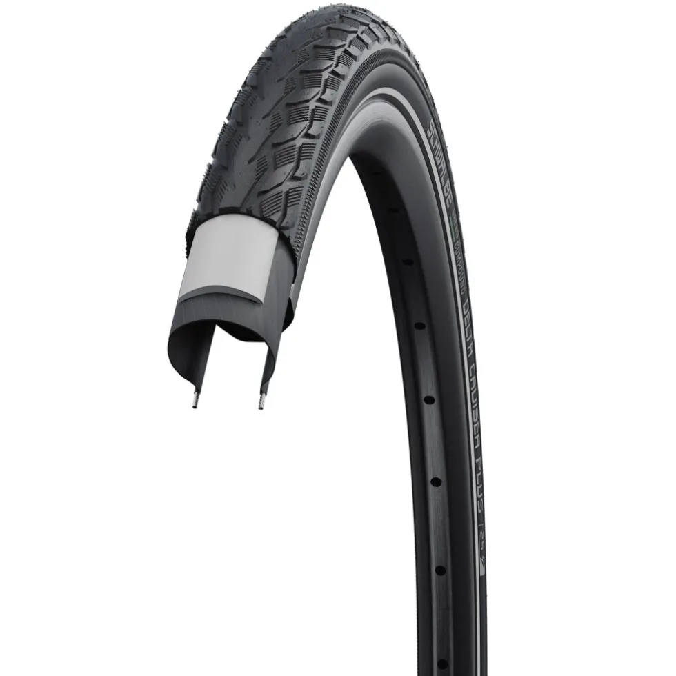 Schwalbe Delta Cruiser Plus Draadband - Active | Green Compound | Puncture Guard - E-25 - 28x1.50" | Black Reflex