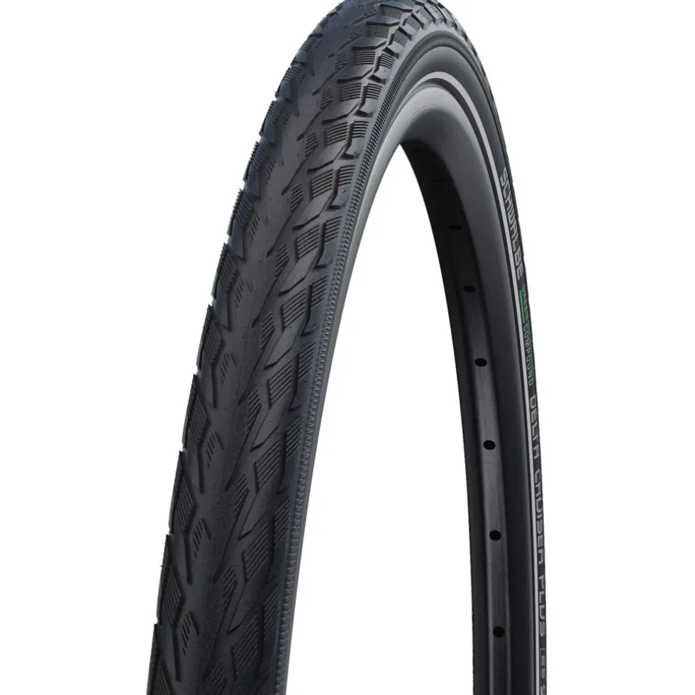 Schwalbe Delta Cruiser Plus Draadband - Active | Green Compound | Puncture Guard - E-25 - 28x1.50" | Black Reflex
