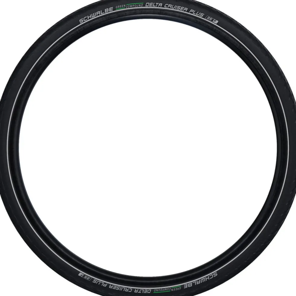 Schwalbe Delta Cruiser Plus Draadband - Active | Green Compound | Puncture Guard - E-25 - 28x1.50" | Black Reflex