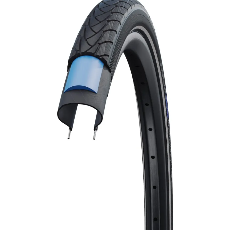 E-Bike Banden|Banden < Schwalbe Marathon Plus Draadband - Performance | Addix | Smart Guard | E-Bike - 26" | Black Reflex