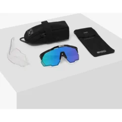 Scicon Aeroshade Kunken Bril - Black Gloss - Multimirror Blue | Clear