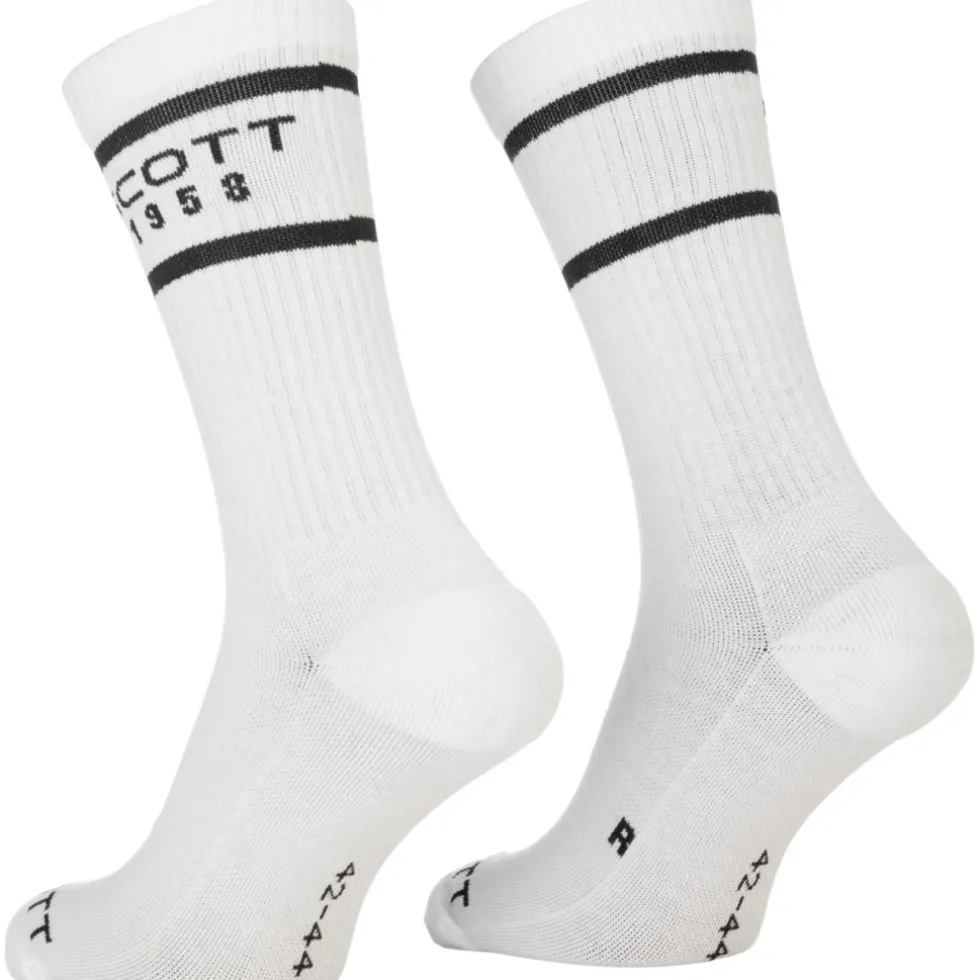 SCOTT Retro Casual Crew Sokken - Set van 3 - white/black