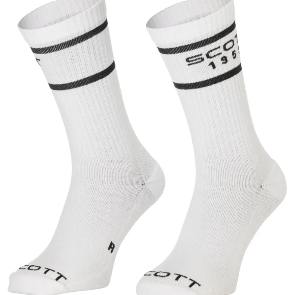 SCOTT Retro Casual Crew Sokken - Set van 3 - white/black