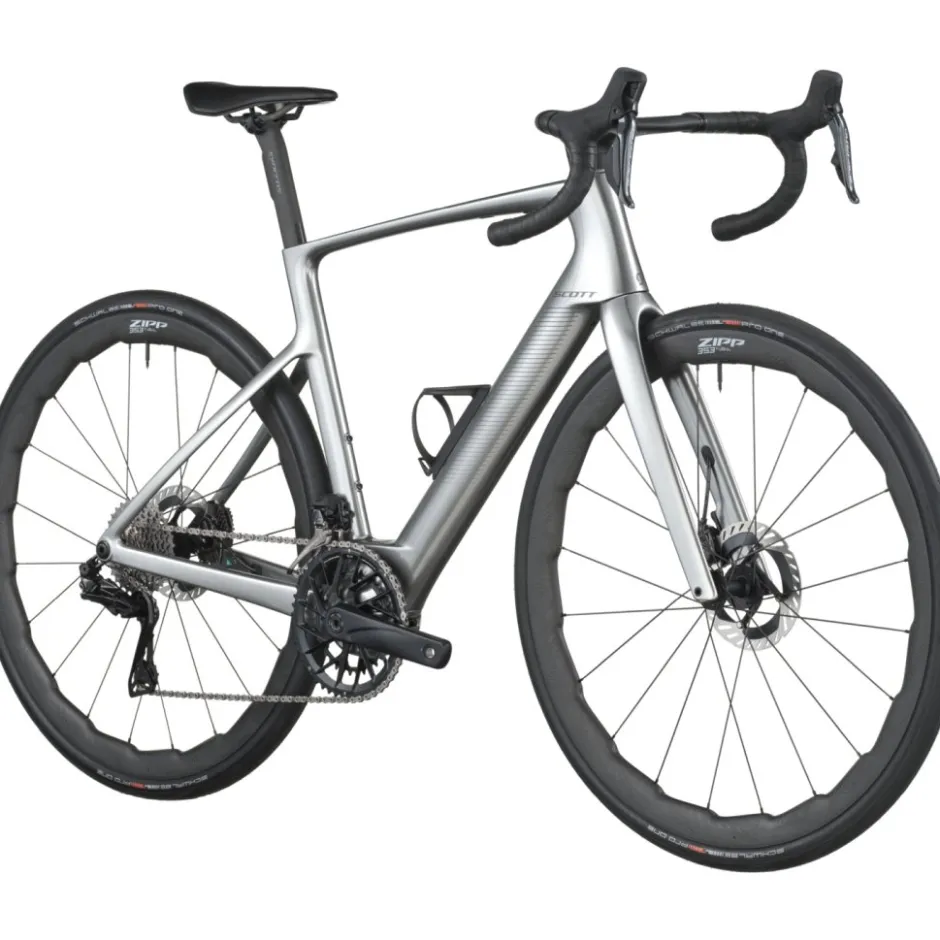 Elektrische Fietsen|Elektrische Racefietsen < SCOTT FASTANE PREIU - Eektrische carbon racefiets - 2026 - chroe siver