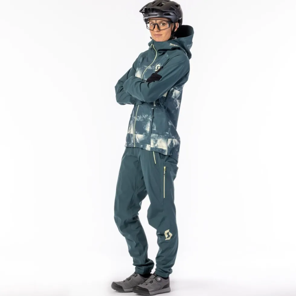 SCOTT Trail Storm WP Fietsbroek Dames - fir green/cloud pink