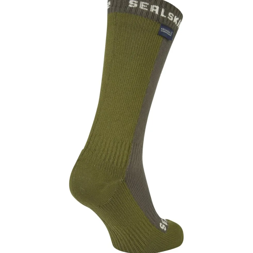 SealSkinz Starston Waterdichte Halflange Sokken Voor Koud Weer - Olijf