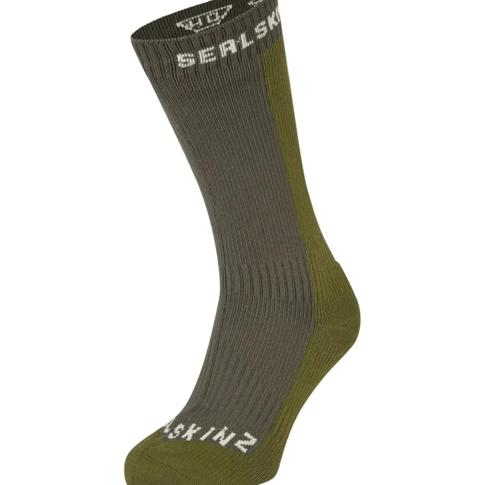 SealSkinz Starston Waterdichte Halflange Sokken Voor Koud Weer - Olijf