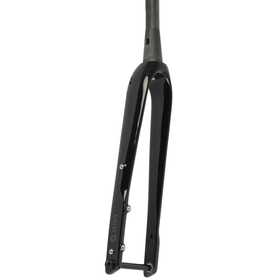 SEIDO Banjo Carbon Starre Voorvork - 28" | 53mm Offset | Tapered | Flatmount - 12x100mm - glossy black