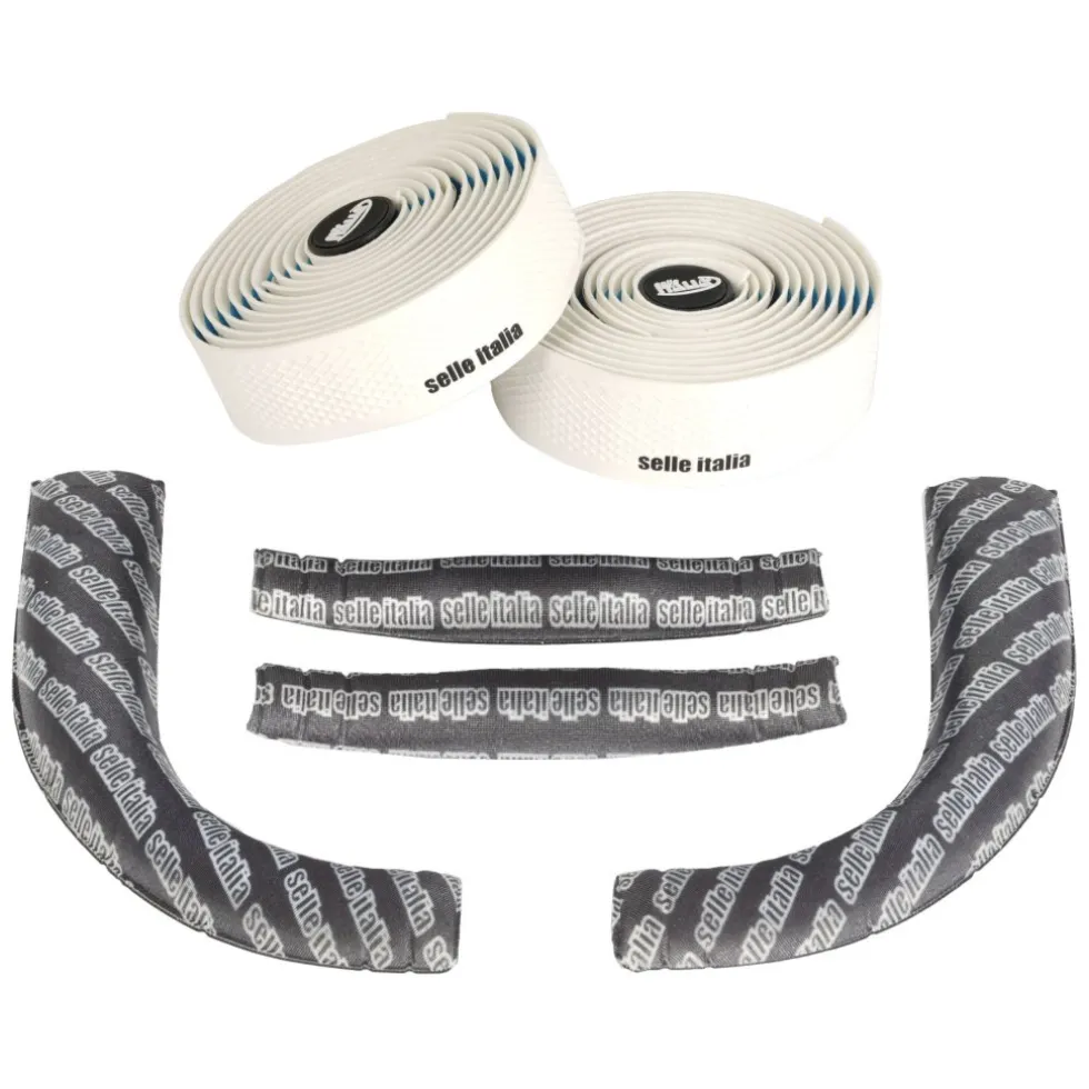 Selle Italia Shock Absorber Kit - Handlebar Tape + Bar Pad - white
