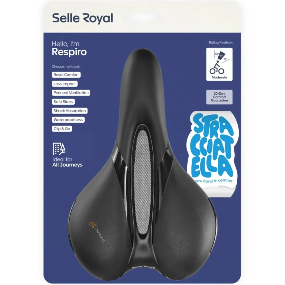 Selle Royal Respiro Stracciatella Zadel - Moderate | Zwart