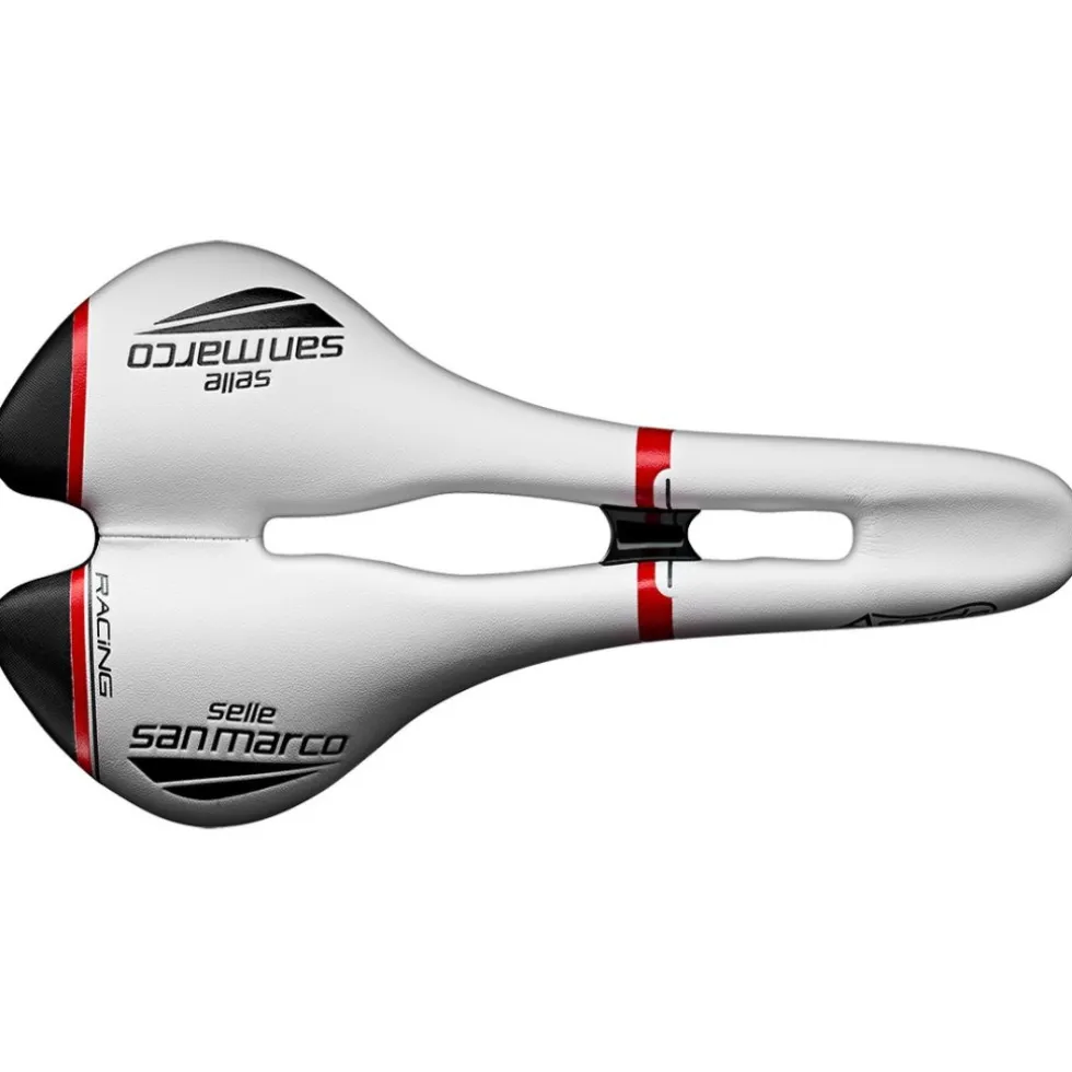 Selle San Marco Aspide Racing Open-Fit Saddle - Narrow S2 - red/white