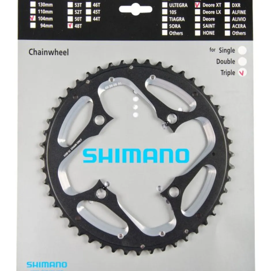 Kettingbladen < Shimano Deore XT FC-T780 / FC-T781 Kettingblad 4-Arm - 3x10-Voudig - zwart