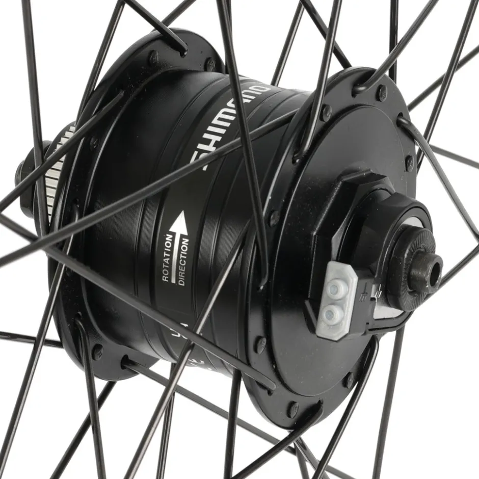Wielen En Wielsets < Shimano | DT Swiss DH-3D37 | U 533 - 28" Voorwiel met Naafdynamo - Centerlock | 10x100mm | QR - zwart