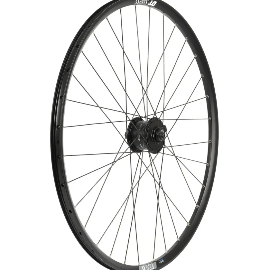 Wielen En Wielsets < Shimano | DT Swiss DH-3D37 | U 533 - 28" Voorwiel met Naafdynamo - Centerlock | 10x100mm | QR - zwart