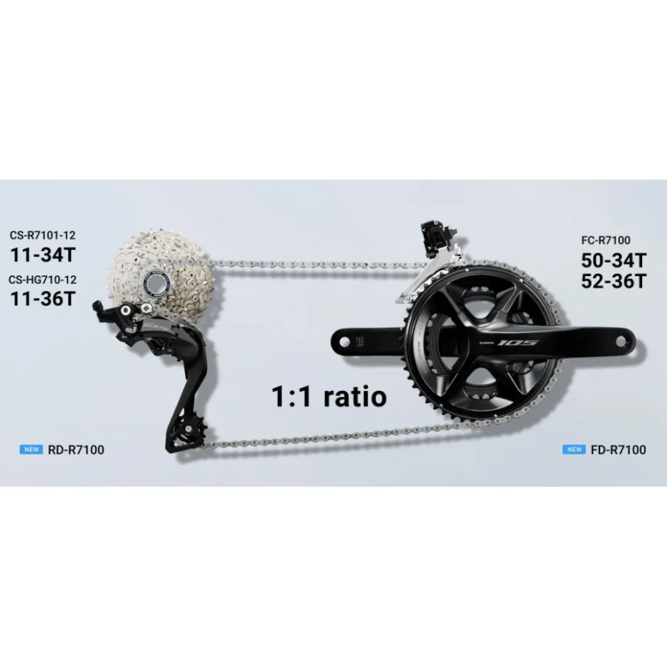 Voorderailleurs < Shimano 105 FD-R7100 Voorderailleur - 2x12-voudig