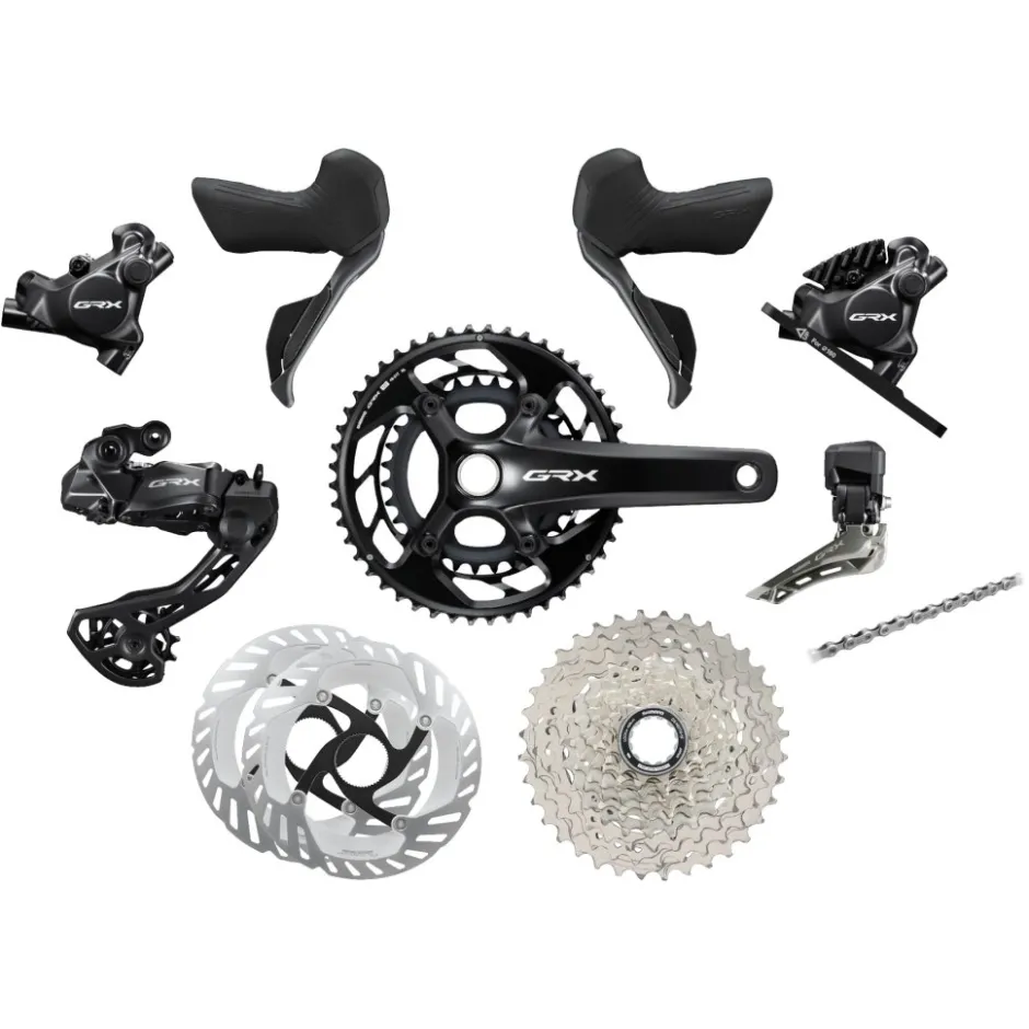 Groepsets < Shimano GRX RX825 Schakelgroep - Di2 | 2x12-voudig | met CS-HG710 Cassette (11-36T)