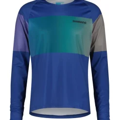 Shimano Parco Printed Heren-shirt met lange mouwen - mirror navy
