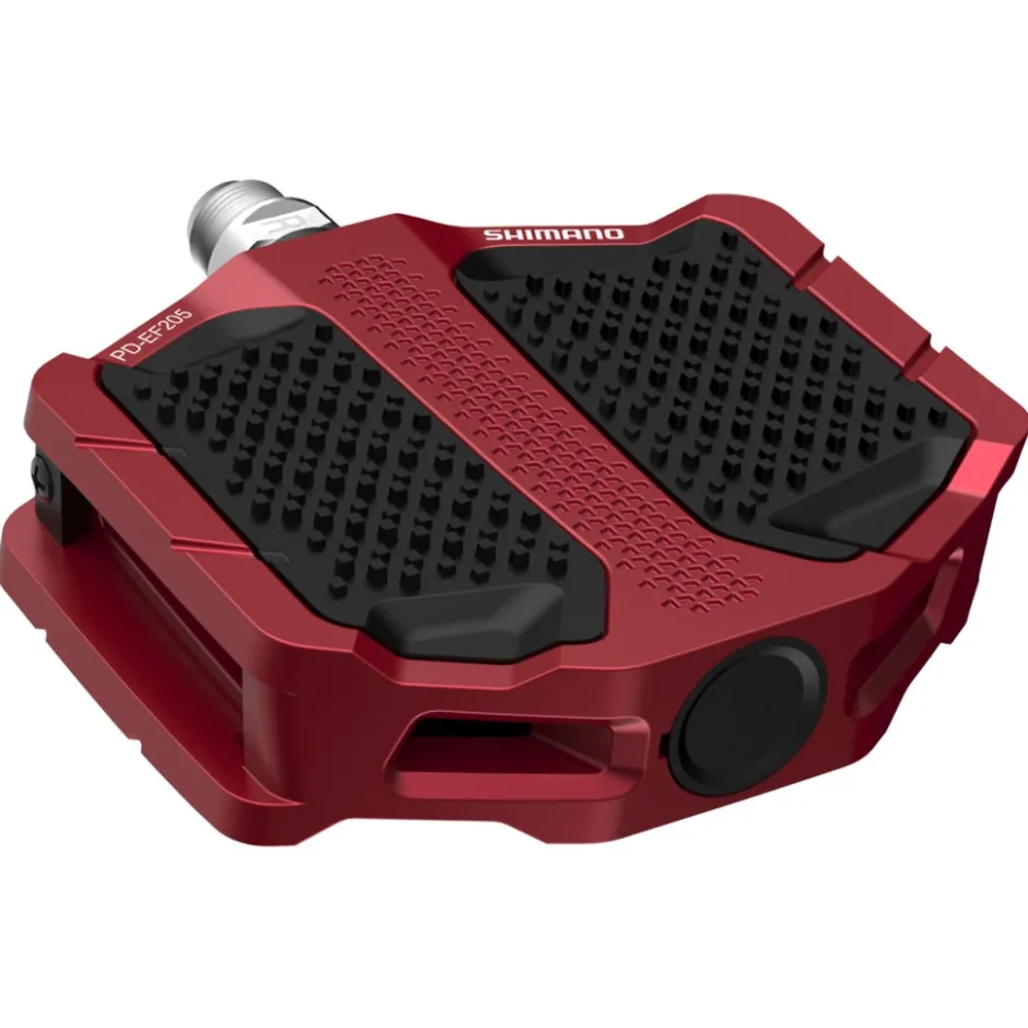 Platformpedalen < Shimano PD-EF205 Flat Pedalen - red