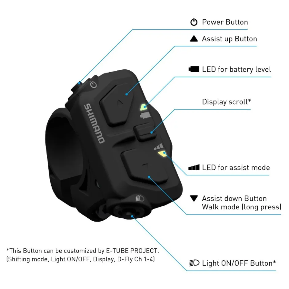 E-Bike Displays En Accessoires < Bosch Shimano STePS SW-EN600 Schakelaar - Gen. 2 | links (L) - 31.8/35.0mm - zwart - Speciale Aanbieding
