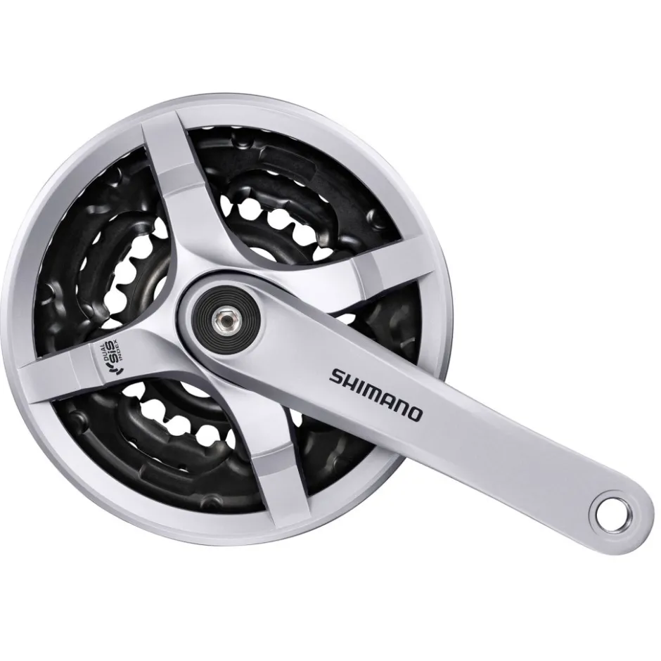 Crankstellen < Shimano Tourney FC-TY501 Crankset 3x6/7/8 - with Chain Guard - silver