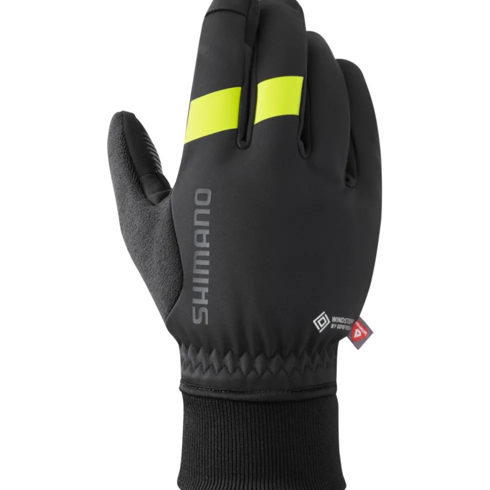 Shimano Windstopper Primaloft Handschoenen Heren - zwart/geel