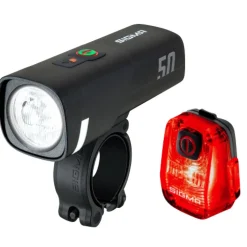 SIGMA Aura 50 Fietslamp Vooraan + Hiro 10 Achterlicht