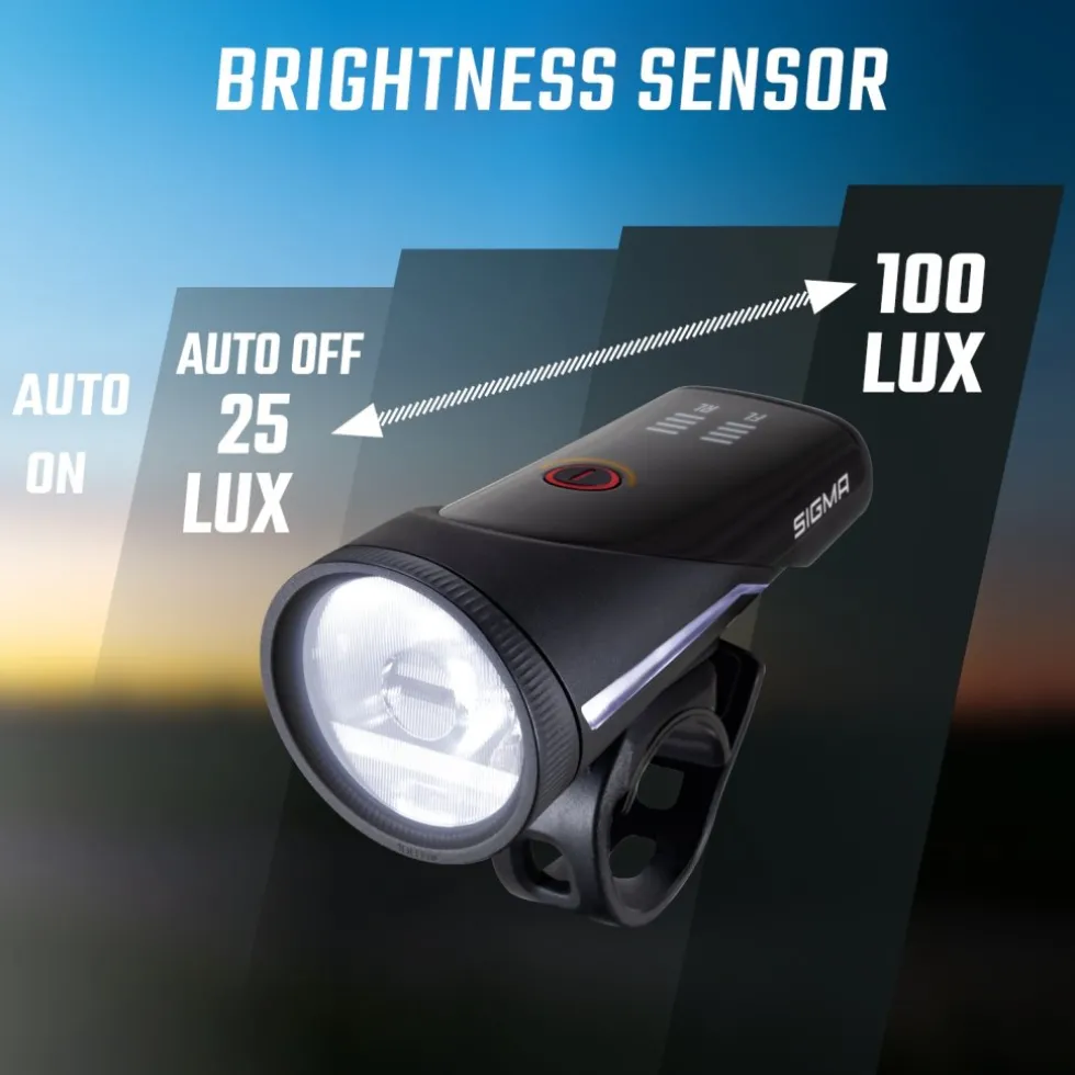 SIGMA Aura 100 Set / Blaze Link - Fietslamp Vooraan + Fietslamp Achteraan - zwart