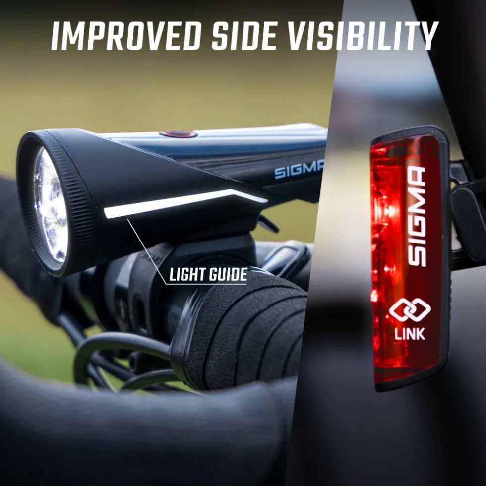 SIGMA Aura 100 Set / Blaze Link - Fietslamp Vooraan + Fietslamp Achteraan - zwart